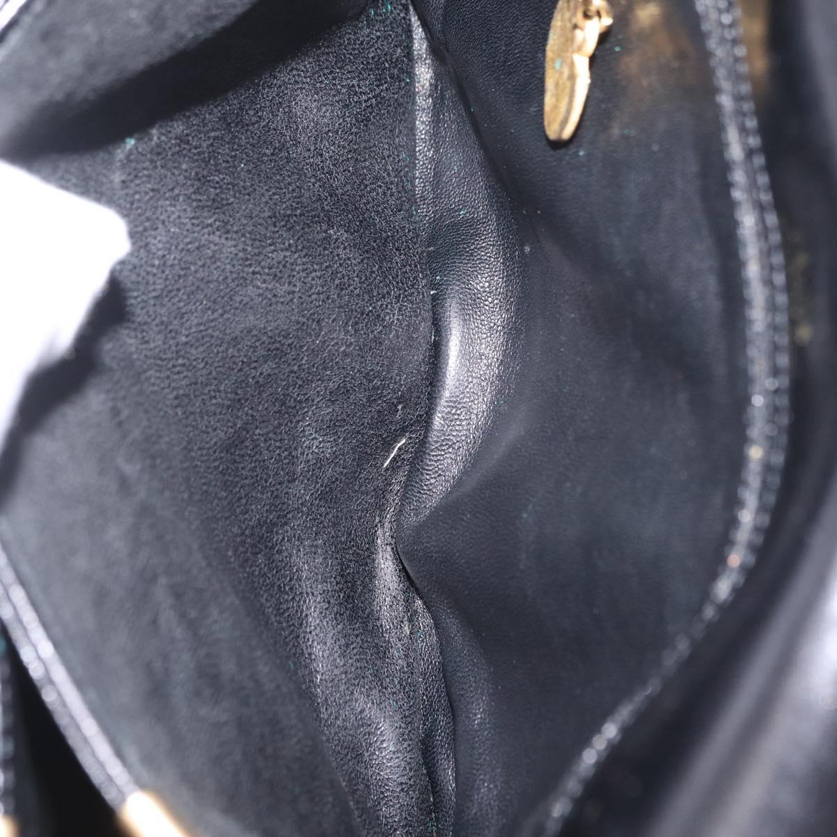 CELINE Shoulder Bag Leather Black Gold Auth ep16020A