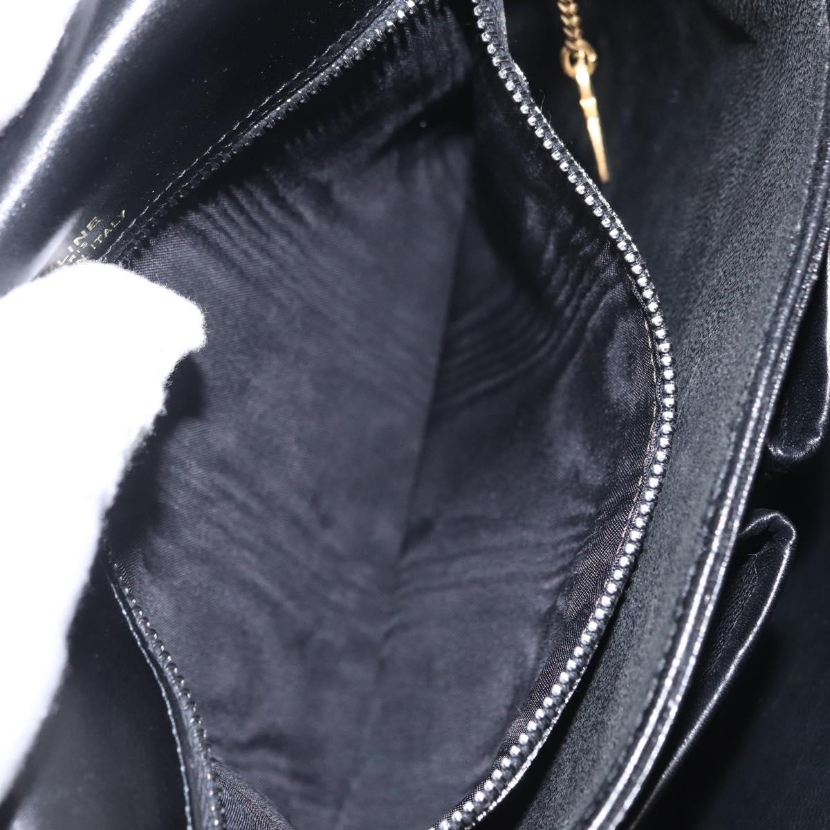 CELINE Shoulder Bag Leather Black Gold Auth ep16020A