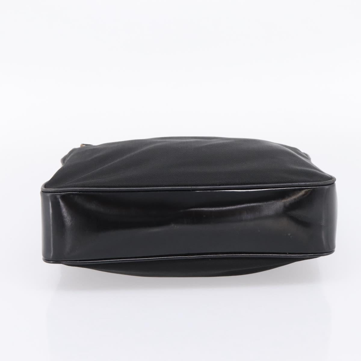 GUCCI Bamboo Hand Bag Nylon Black Silver 000 2040 0538 Auth ep16022