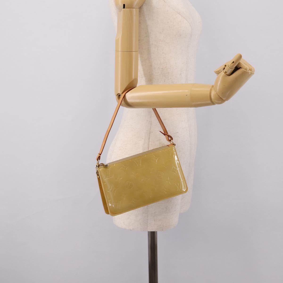 LOUIS VUITTON Monogram Vernis Lexington Pouch Beige M91010 LV Auth ep16024A