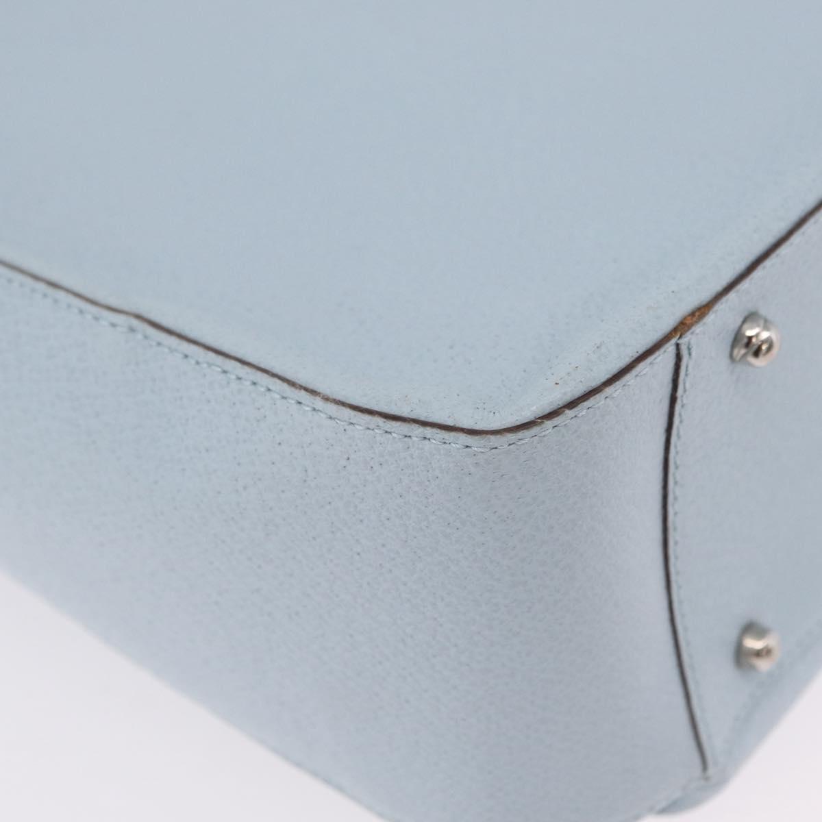 GUCCI Hand Bag Leather Light Blue Silver Auth ep16029