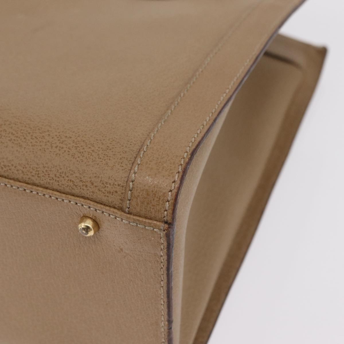 GUCCI Bamboo Hand Bag Leather Beige Gold 002 1186 0260 Auth ep16036