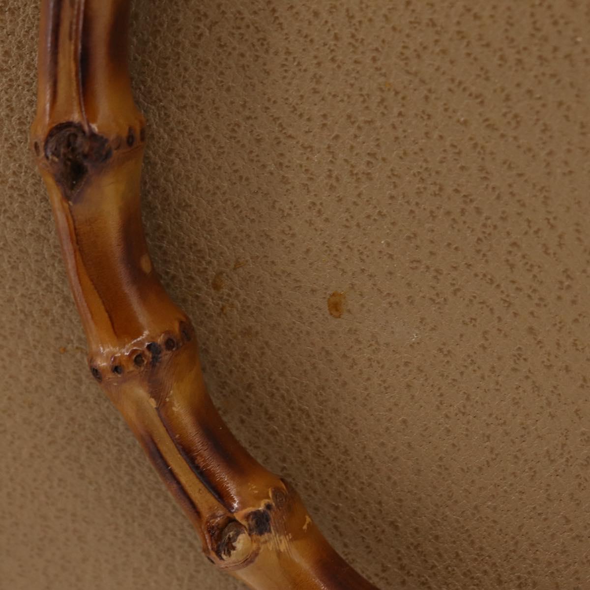GUCCI Bamboo Hand Bag Leather Beige Gold 002 1186 0260 Auth ep16036
