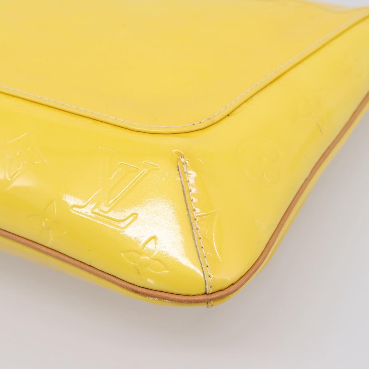 LOUIS VUITTON Vernis Thompson Street Bag Lime Yellow M91071 LV Auth ep16059