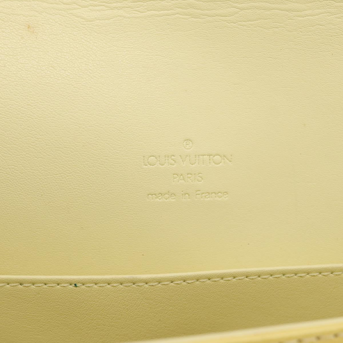 LOUIS VUITTON Vernis Thompson Street Bag Lime Yellow M91071 LV Auth ep16059