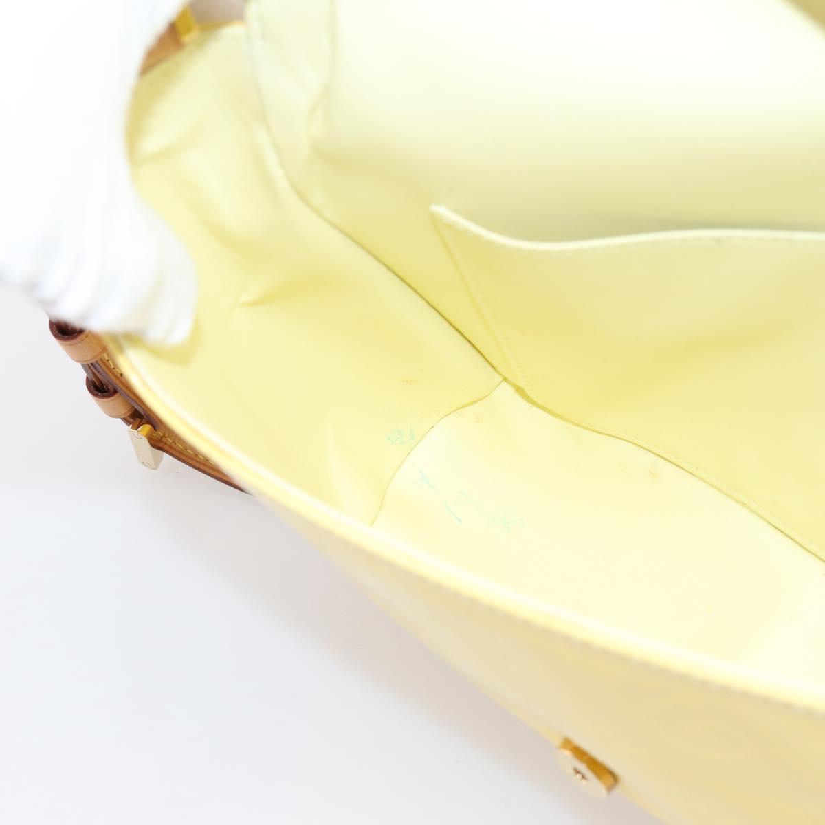 LOUIS VUITTON Vernis Thompson Street Bag Lime Yellow M91071 LV Auth ep16059