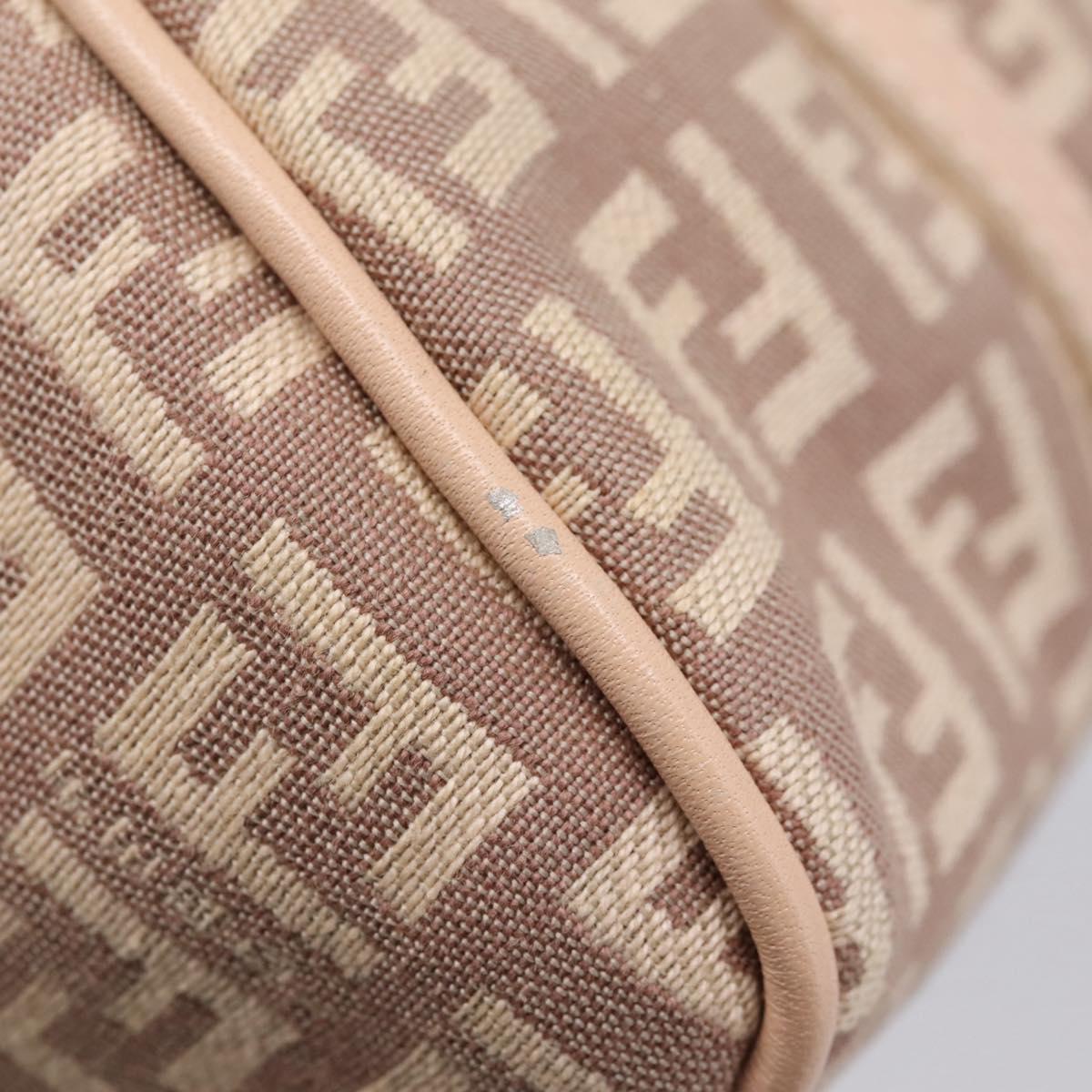 FENDI Zucchino Canvas Hand Bag Beige Gold 8BR437 Auth ep16060A