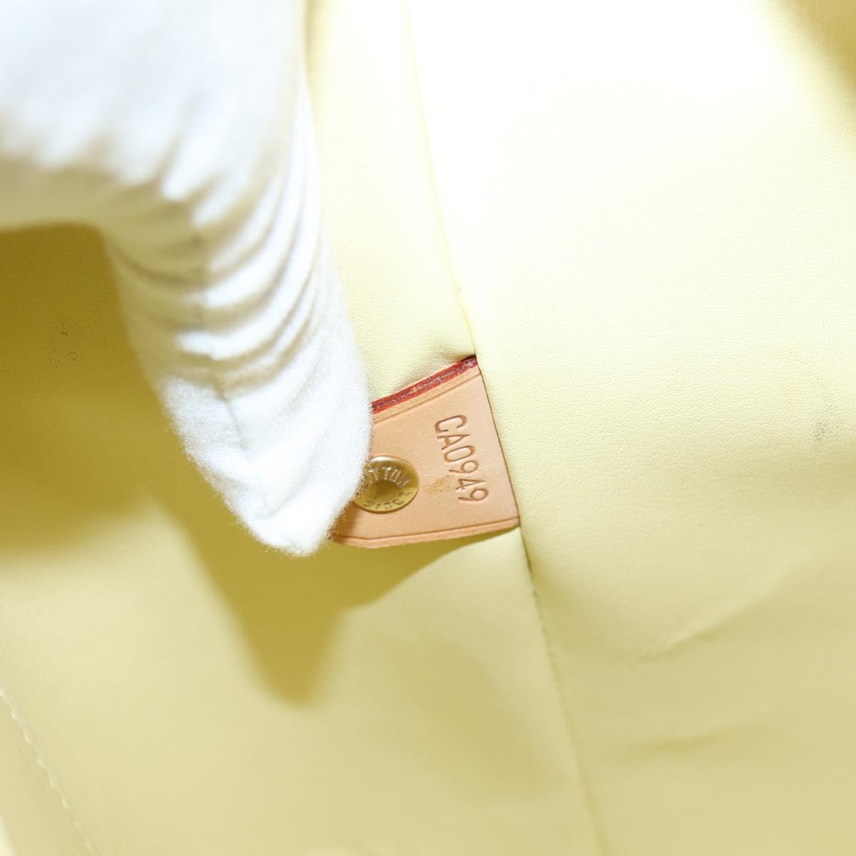 LOUIS VUITTON Monogram Vernis Houston Bag Lime Yellow M91055 LV Auth ep16061