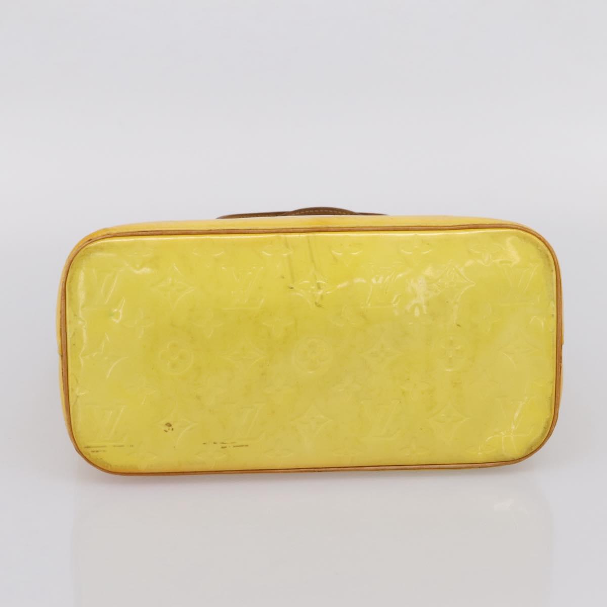 LOUIS VUITTON Monogram Vernis Houston Bag Lime Yellow M91055 LV Auth ep16061