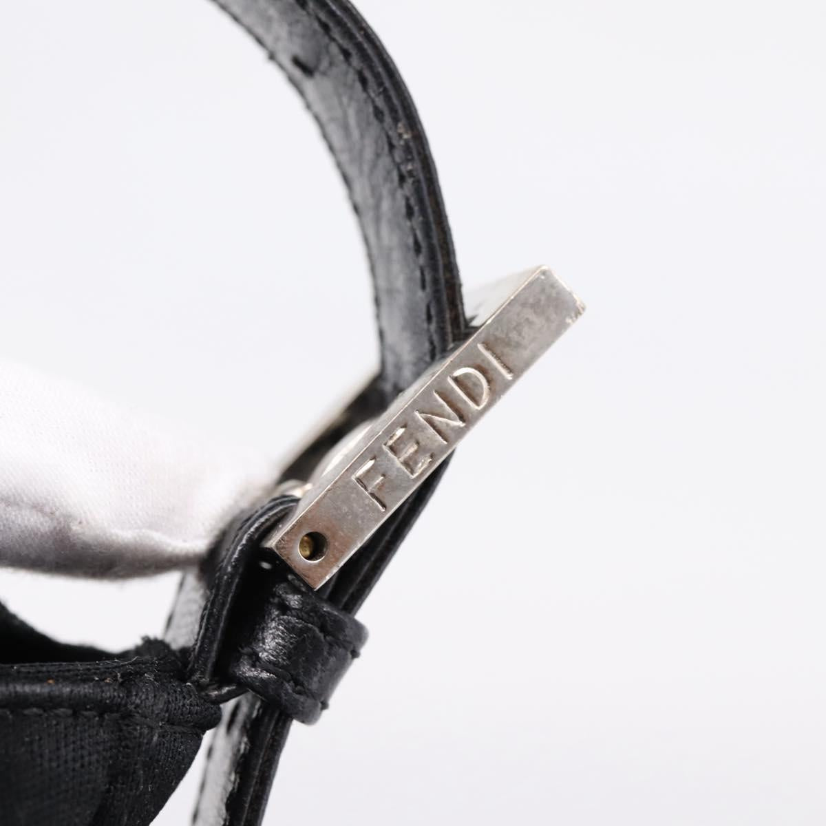 FENDI Mamma Baguette Shoulder Bag Cotton Jersey Black Silver 26424 Auth ep16064A