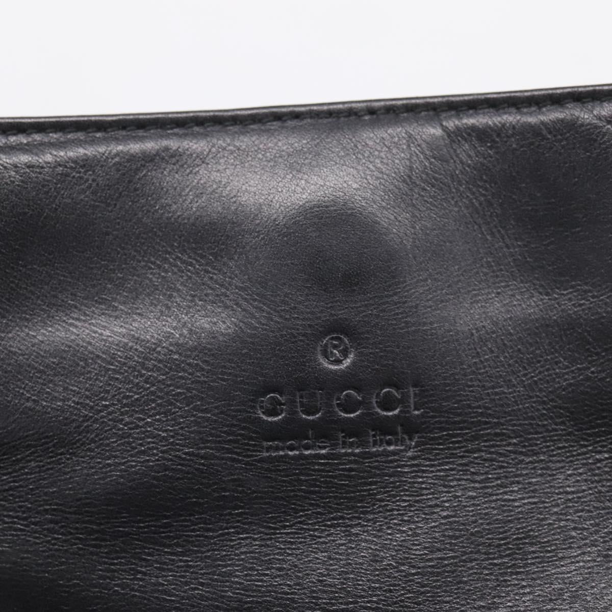 GUCCI Shoulder Bag Leather Black Silver 001 3167 Auth ep16066