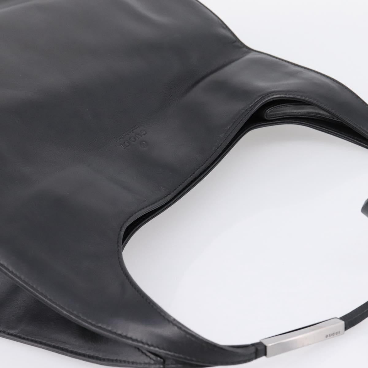GUCCI Shoulder Bag Leather Black Silver 001 3167 Auth ep16066