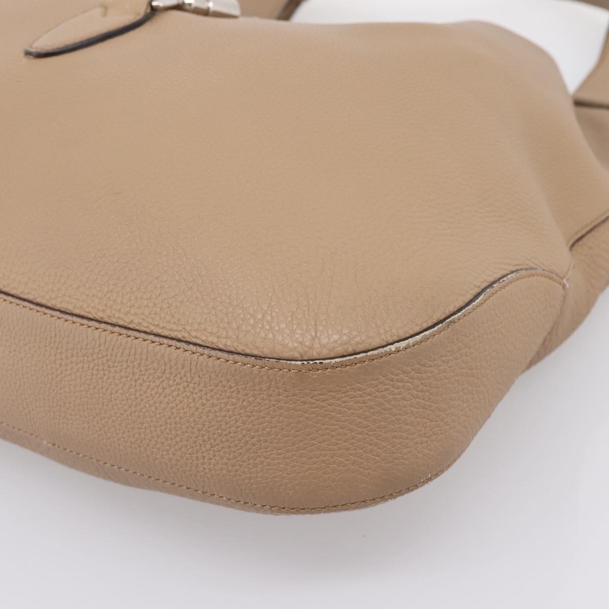 GUCCI Jackie Shoulder Bag Leather Beige Silver 362968 Auth ep16073V