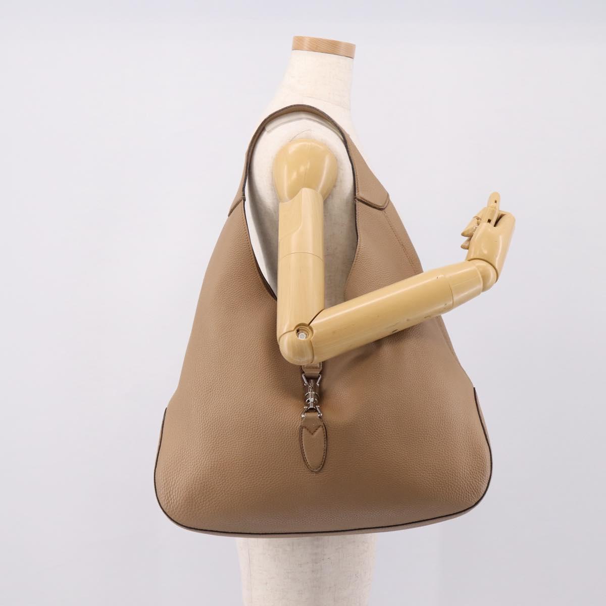 GUCCI Jackie Shoulder Bag Leather Beige Silver 362968 Auth ep16073V