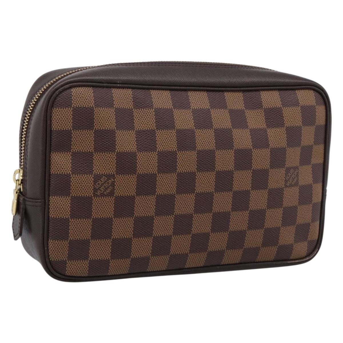 LOUIS VUITTON Damier Ebene Trousse Toilette 25 Clutch Bag N47624 Auth ep16077A