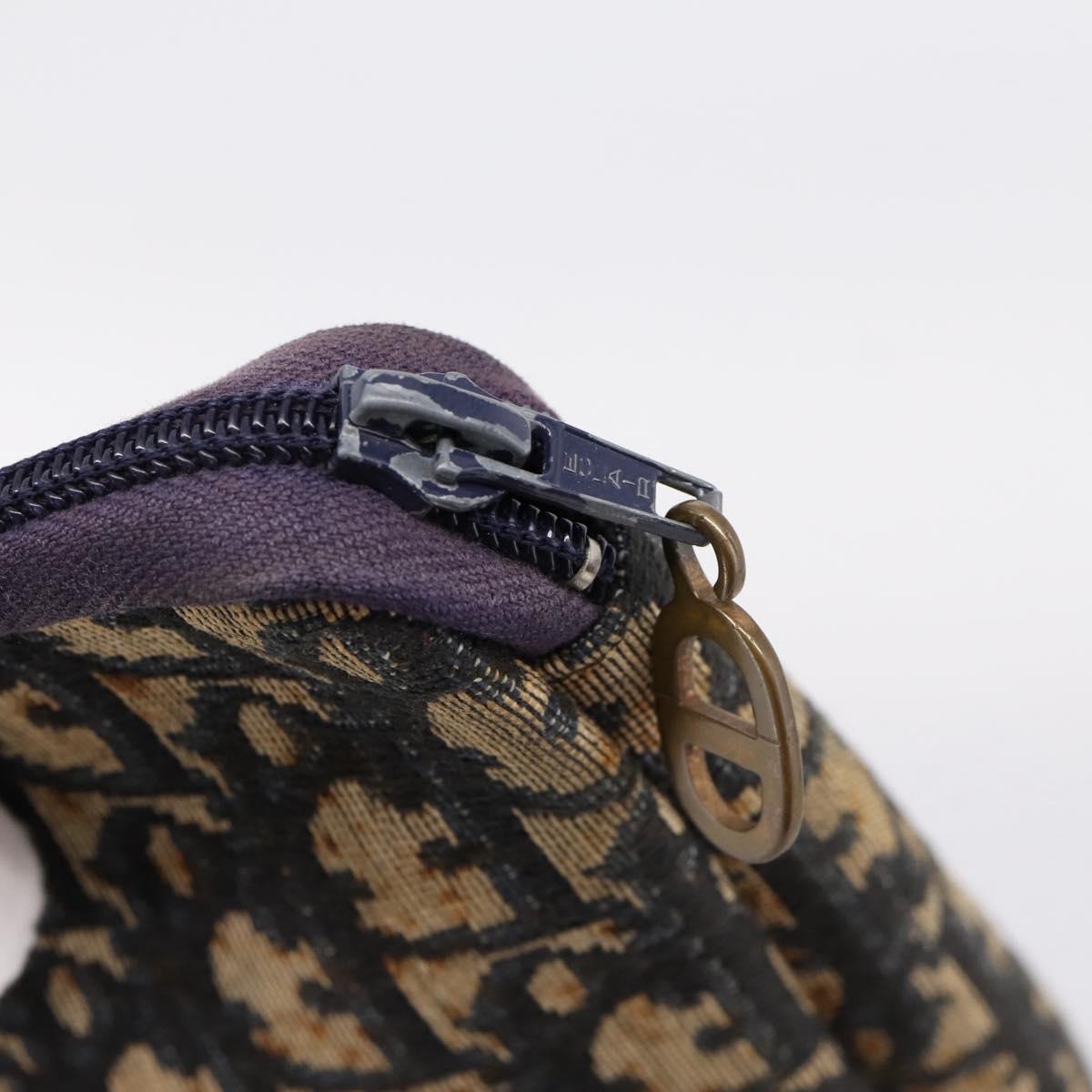 Christian Dior Trotter Canvas Clutch Bag Navy Gold Auth ep16080