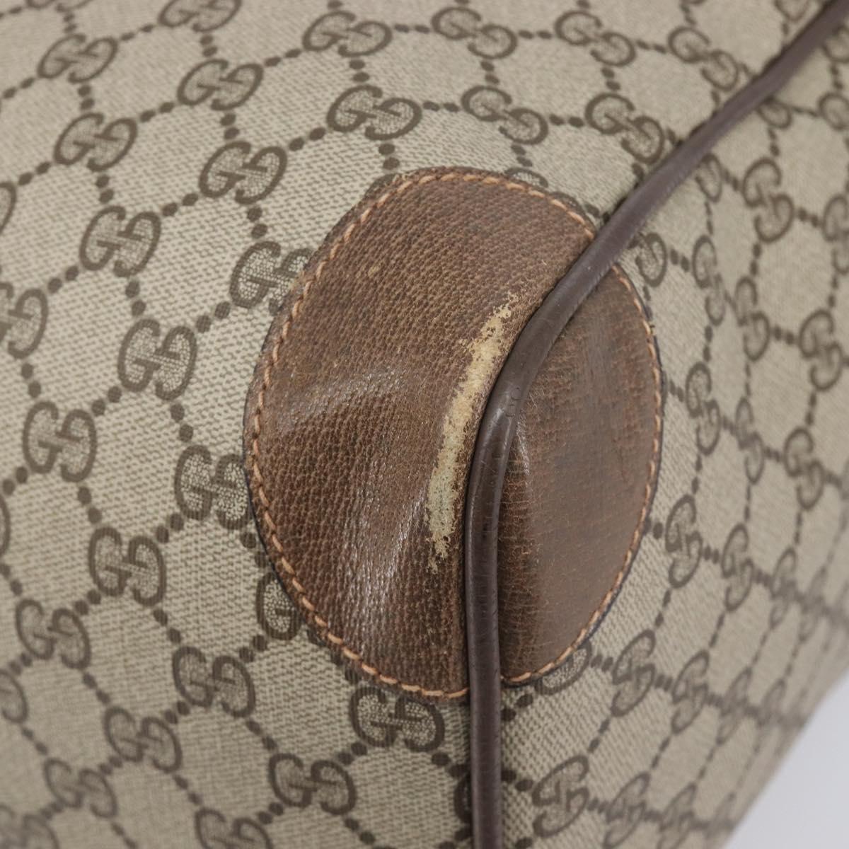 GUCCI GG Supreme Boston Bag PVC Beige Gold 24 012 468 50 Auth ep16084
