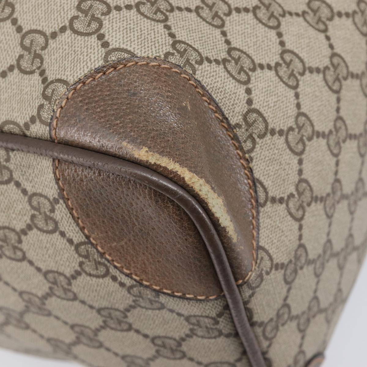 GUCCI GG Supreme Boston Bag PVC Beige Gold 24 012 468 50 Auth ep16084