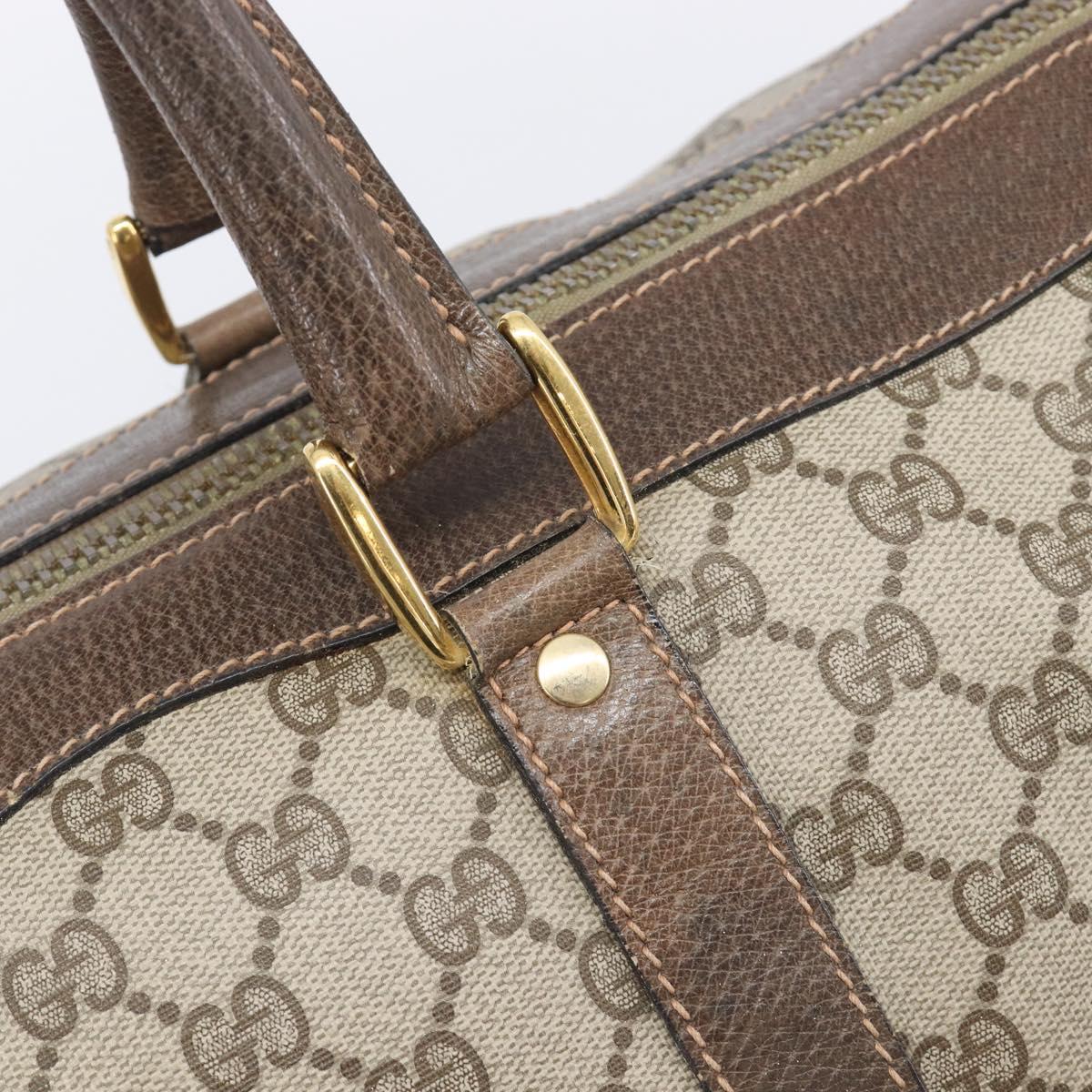 GUCCI GG Supreme Boston Bag PVC Beige Gold 24 012 468 50 Auth ep16084