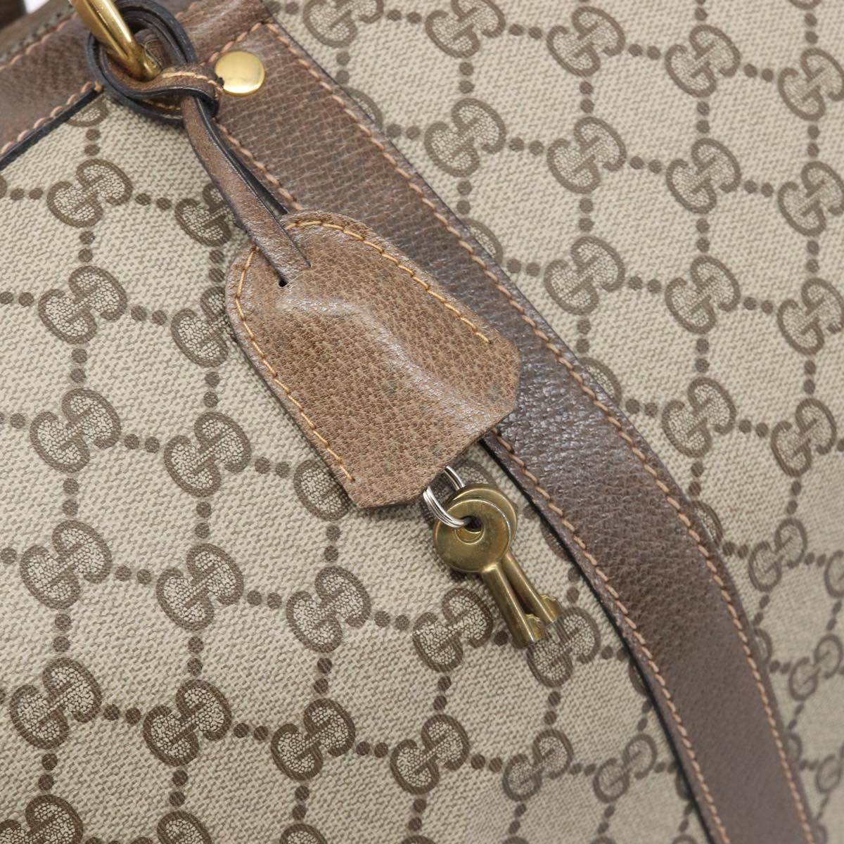GUCCI GG Supreme Boston Bag PVC Beige Gold 24 012 468 50 Auth ep16084
