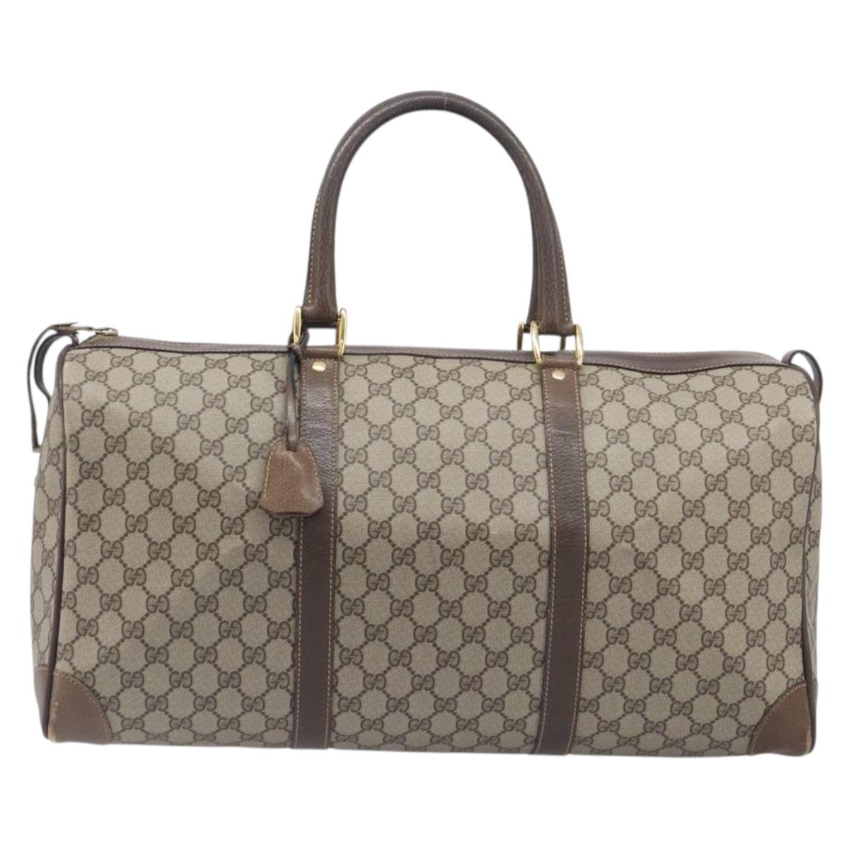 GUCCI GG Supreme Boston Bag PVC Beige Gold 24 012 468 50 Auth ep16084