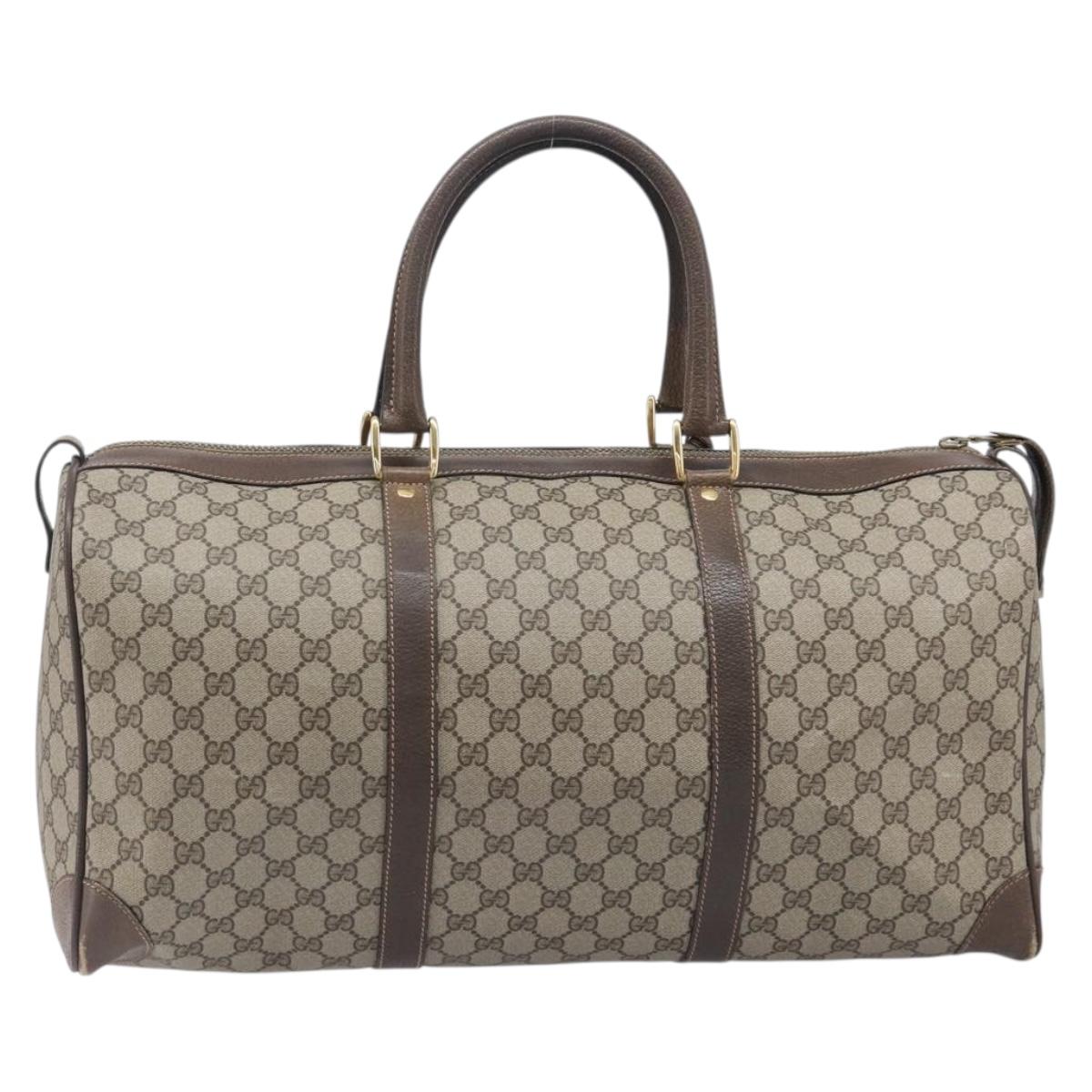 GUCCI GG Supreme Boston Bag PVC Beige Gold 24 012 468 50 Auth ep16084