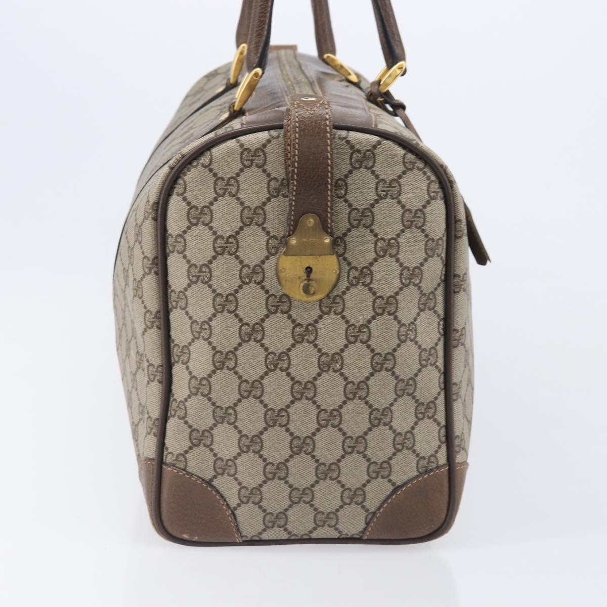 GUCCI GG Supreme Boston Bag PVC Beige Gold 24 012 468 50 Auth ep16084