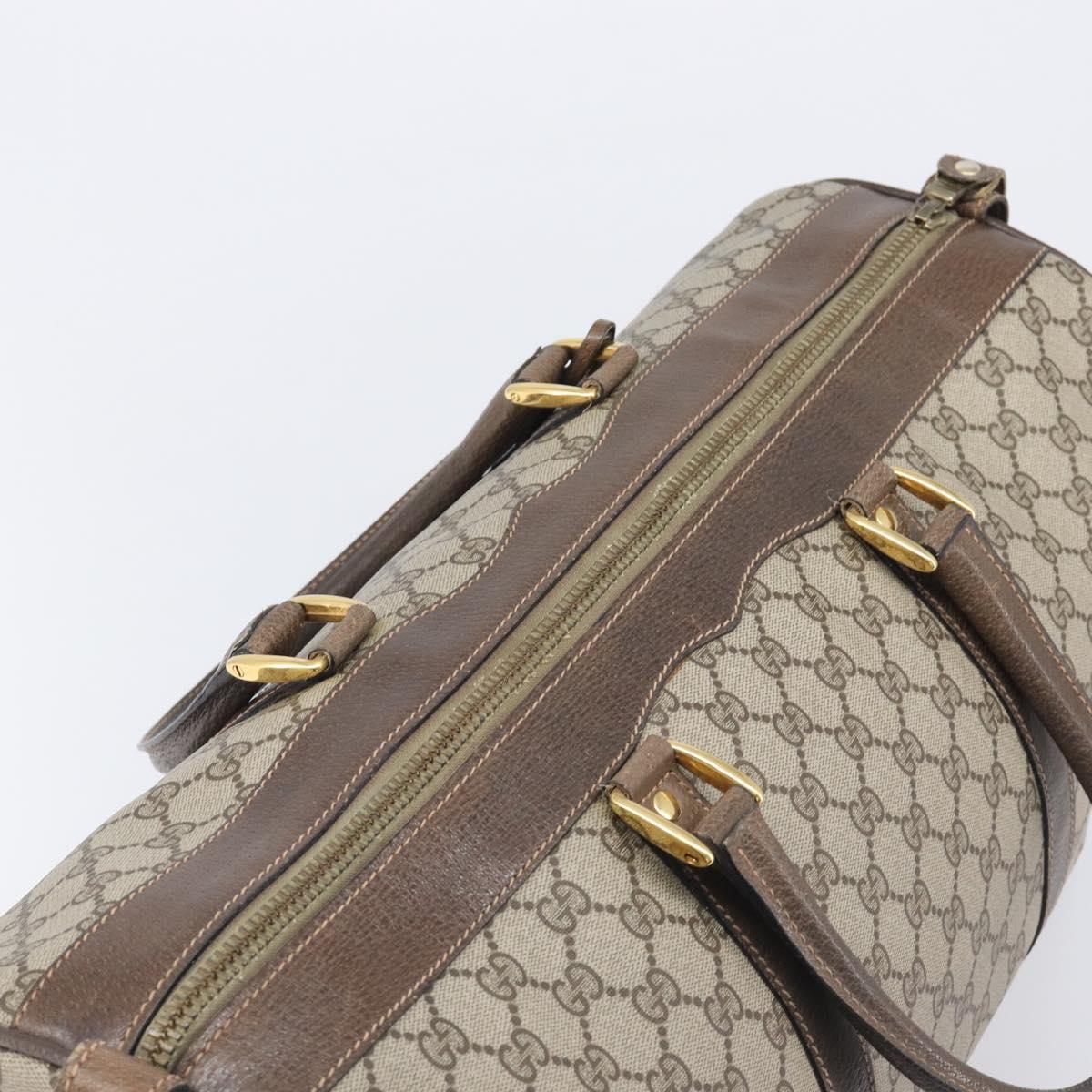 GUCCI GG Supreme Boston Bag PVC Beige Gold 24 012 468 50 Auth ep16084