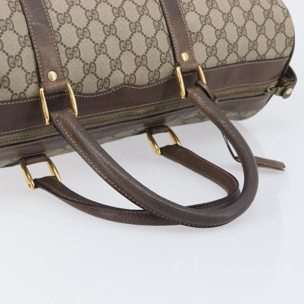 GUCCI GG Supreme Boston Bag PVC Beige Gold 24 012 468 50 Auth ep16084