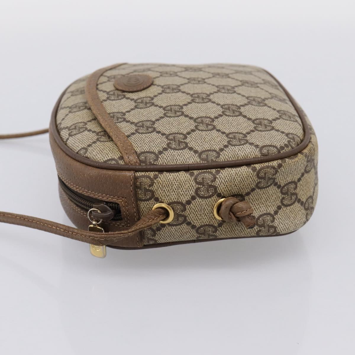 GUCCI GG Supreme Shoulder Bag PVC Beige Gold 116 02 606 Auth ep16088