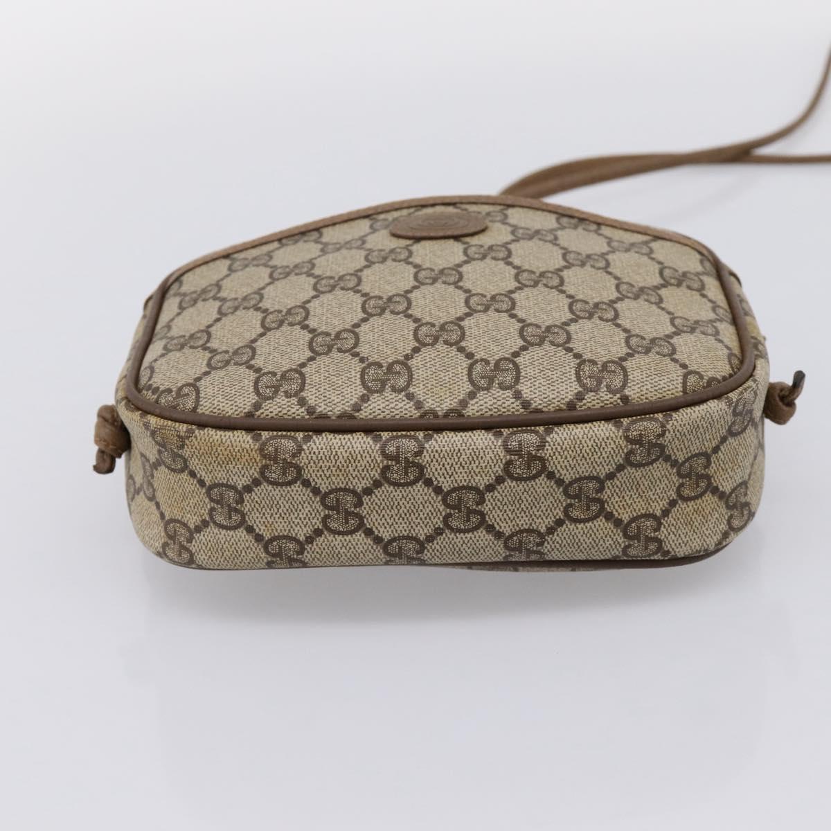 GUCCI GG Supreme Shoulder Bag PVC Beige Gold 116 02 606 Auth ep16088