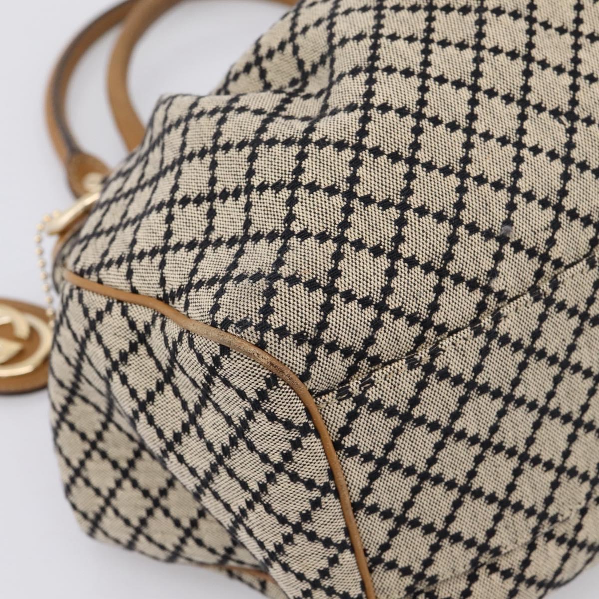 GUCCI Diamante Sukey Hand Bag Canvas Beige Gold 211944 Auth ep16091