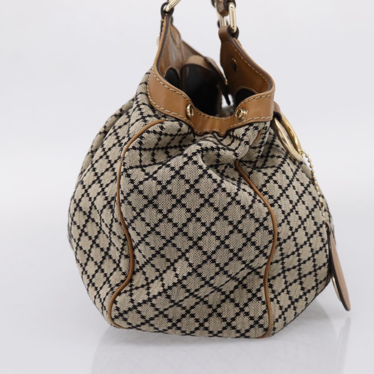 GUCCI Diamante Sukey Hand Bag Canvas Beige Gold 211944 Auth ep16091