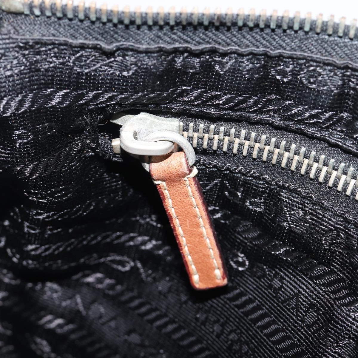 PRADA Hand Bag Nylon Black Silver Auth ep16093