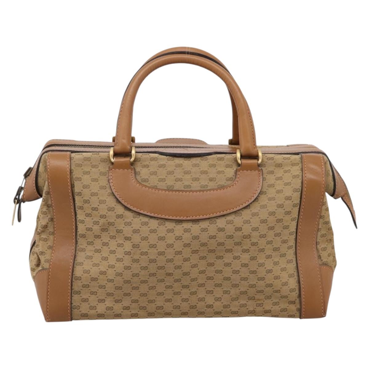 GUCCI Micro GG Supreme Hand Bag Beige Gold Auth ep16098