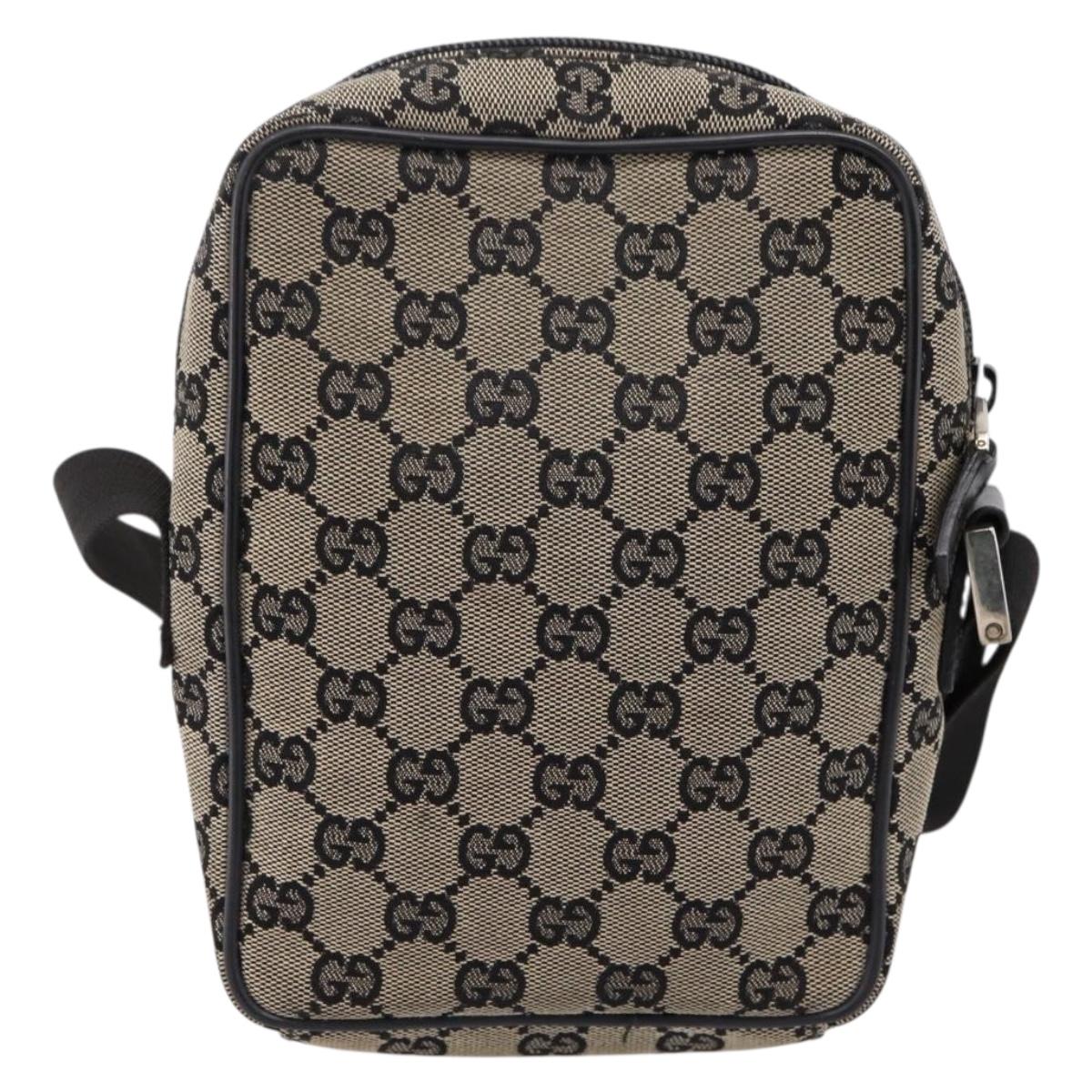 GUCCI GG Canvas Shoulder Bag Beige Silver 018 1619 Auth ep16101