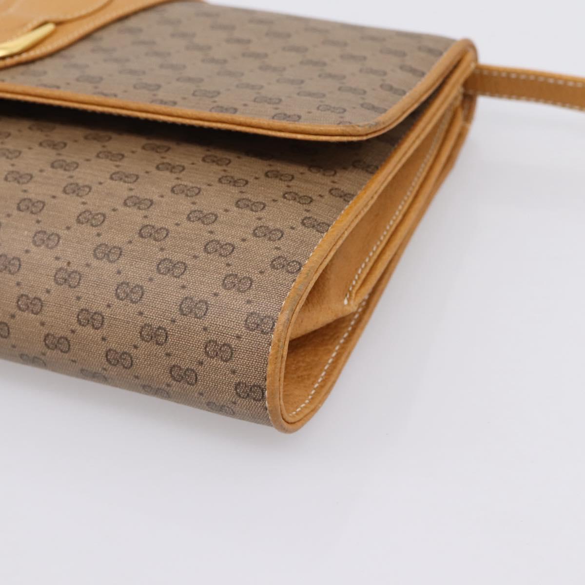 GUCCI Micro GG Supreme Shoulder Bag PVC Beige Gold 904 02 050 Auth ep16103