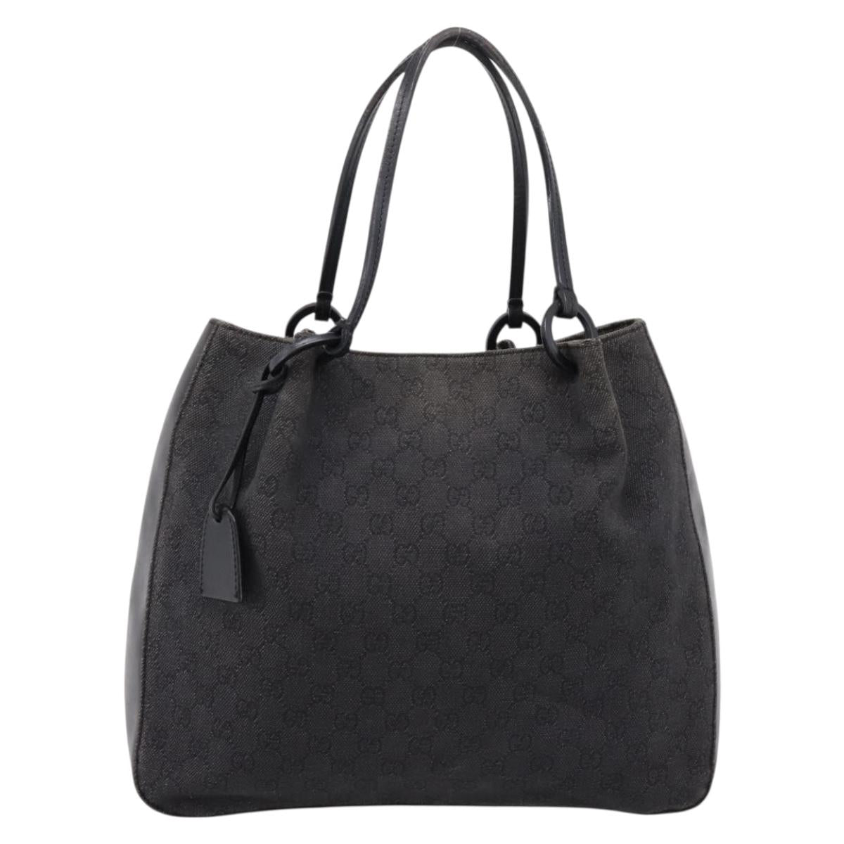 GUCCI GG Canvas Tote Bag Black 101920 Auth ep16104