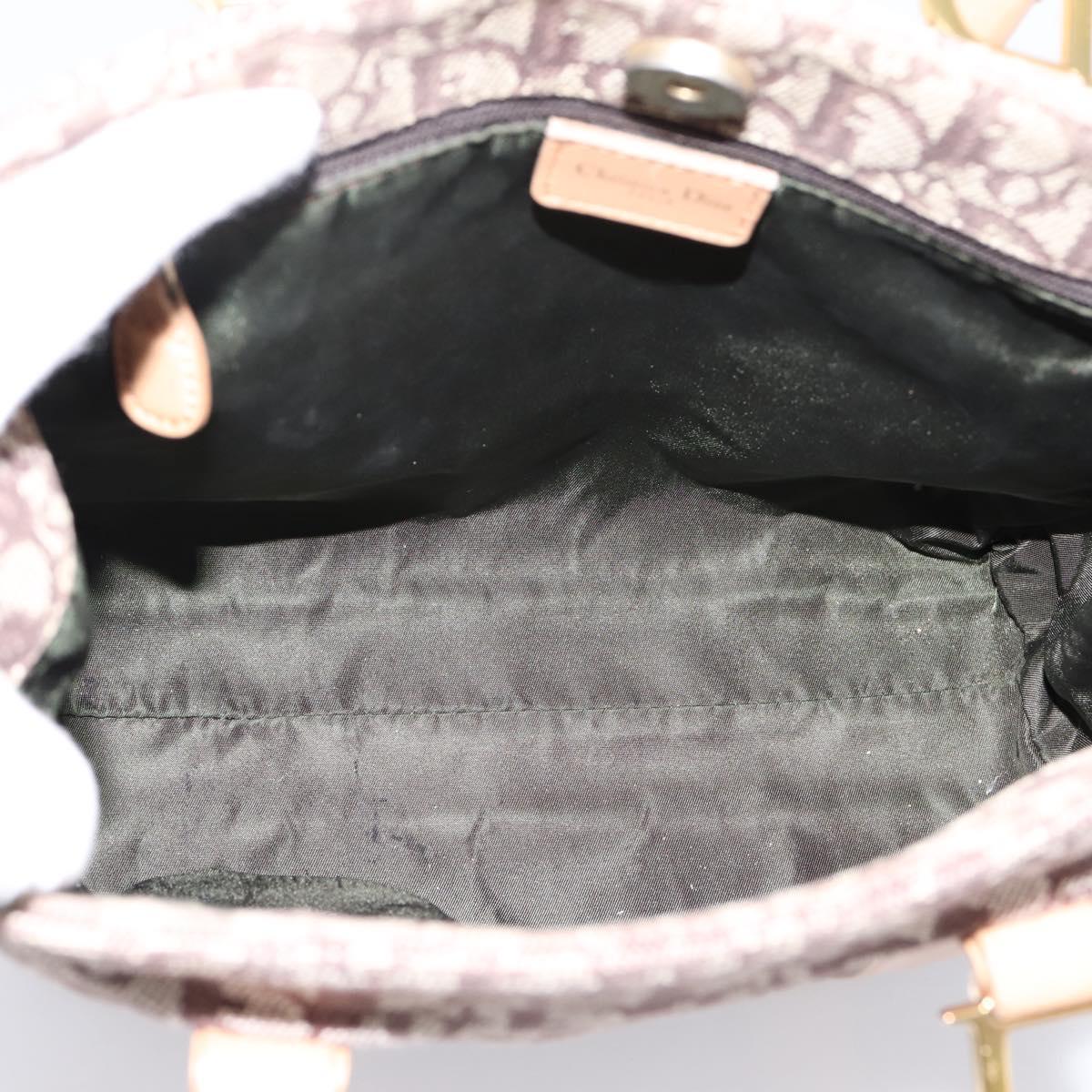 Christian Dior Trotter Canvas Hand Bag Beige Gold Auth ep16111A