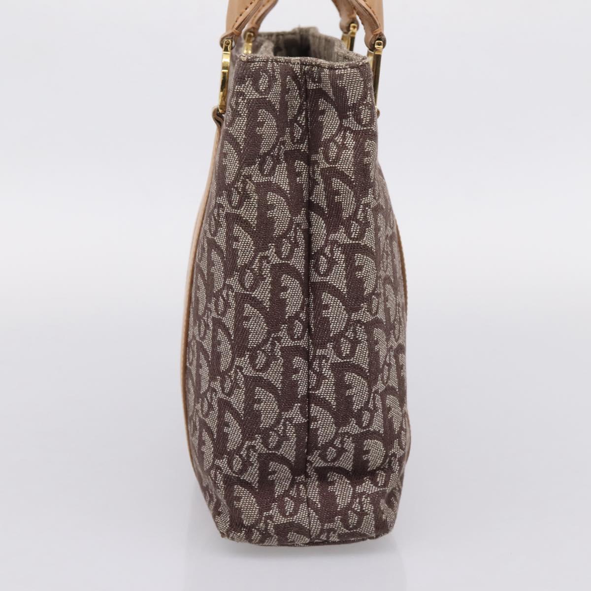 Christian Dior Trotter Canvas Hand Bag Beige Gold Auth ep16111A