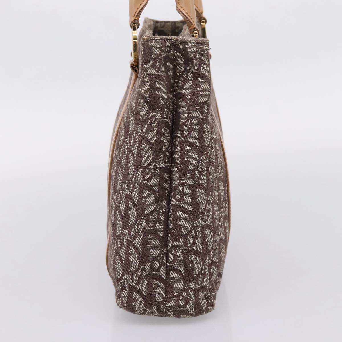 Christian Dior Trotter Canvas Hand Bag Beige Gold Auth ep16111A