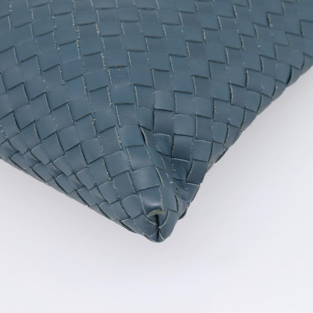 BOTTEGA VENETA INTRECCIATO Shoulder Bag Leather Blue Auth ep16114V
