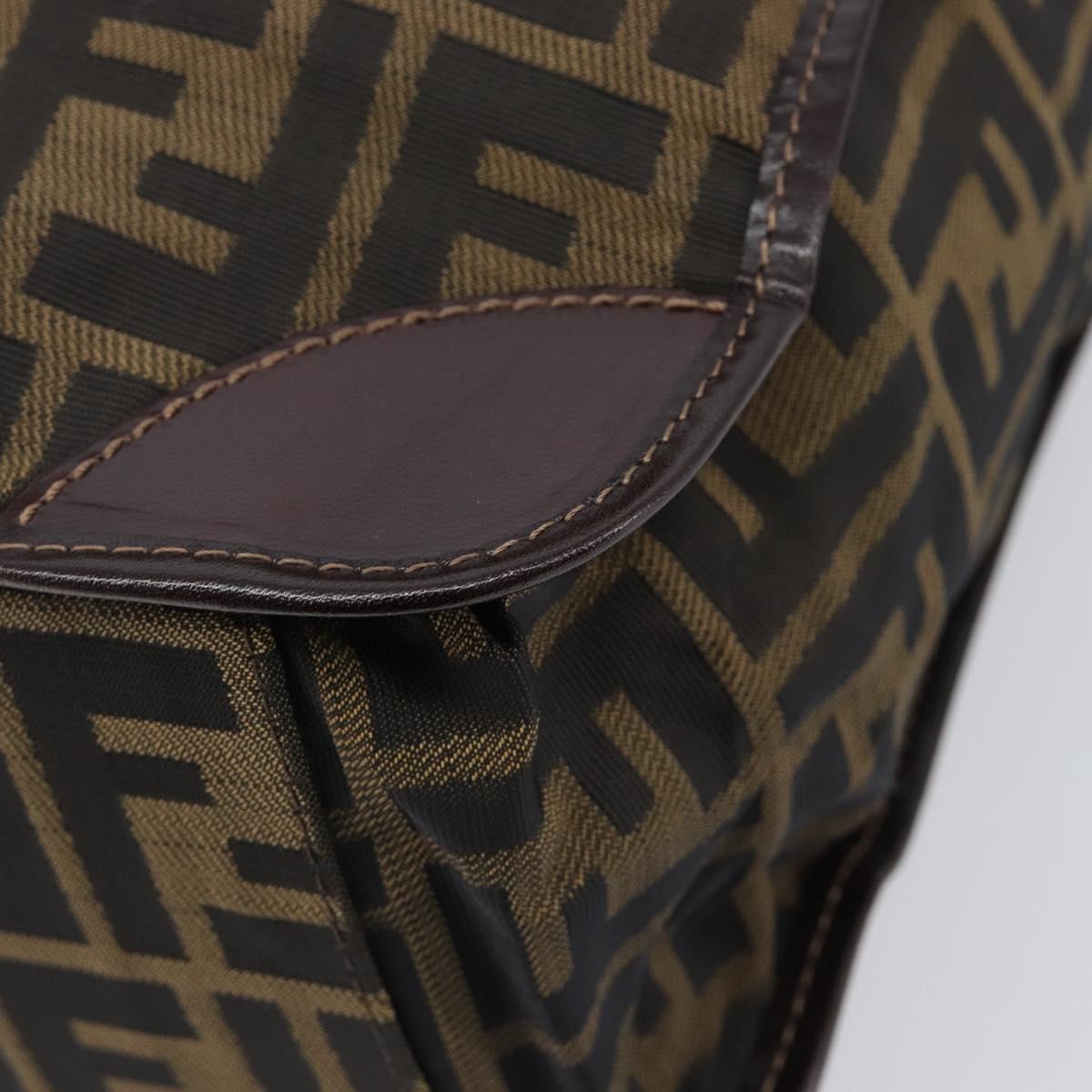 FENDI Zucca Canvas Hand Bag Black Brown Auth ep16123