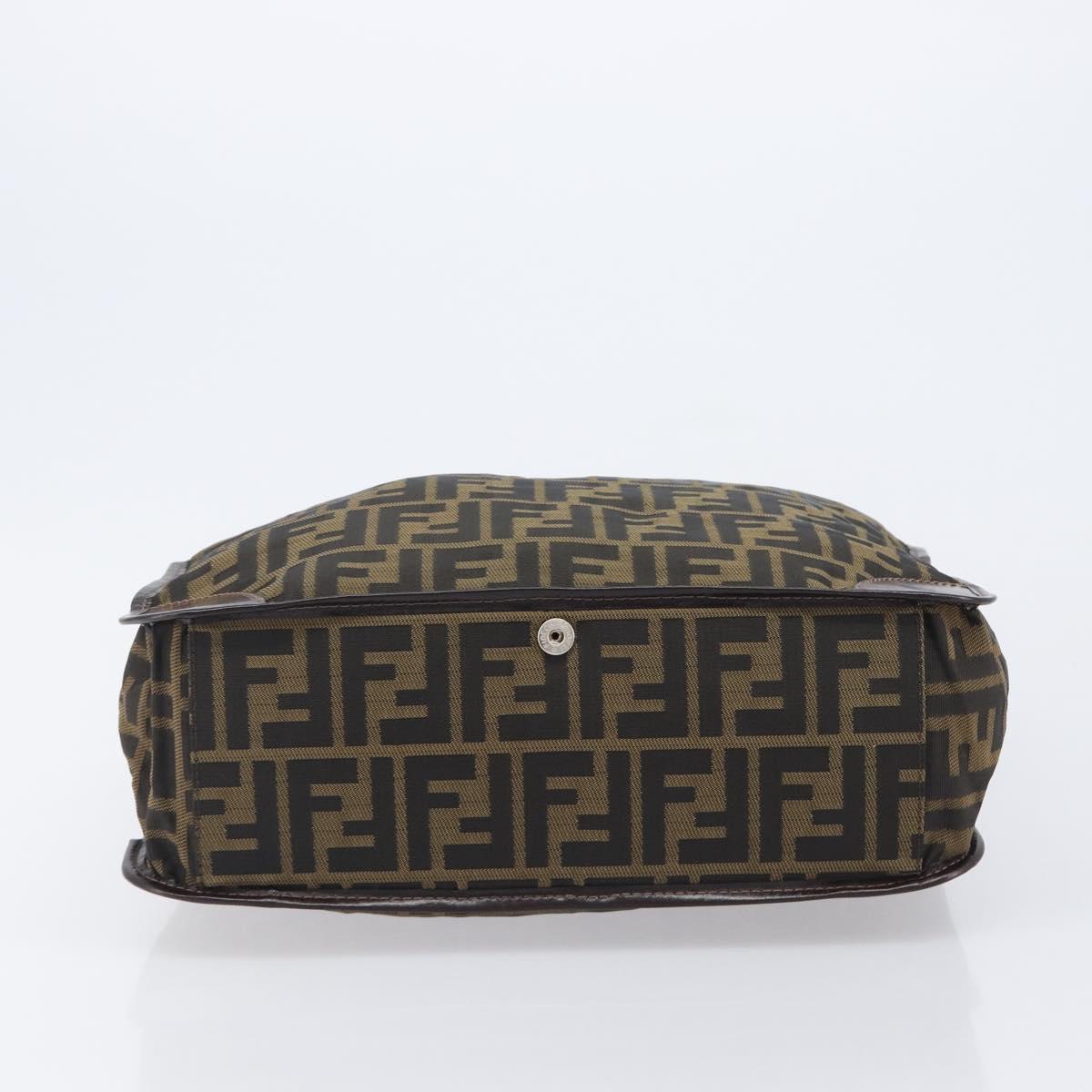 FENDI Zucca Canvas Hand Bag Black Brown Auth ep16123