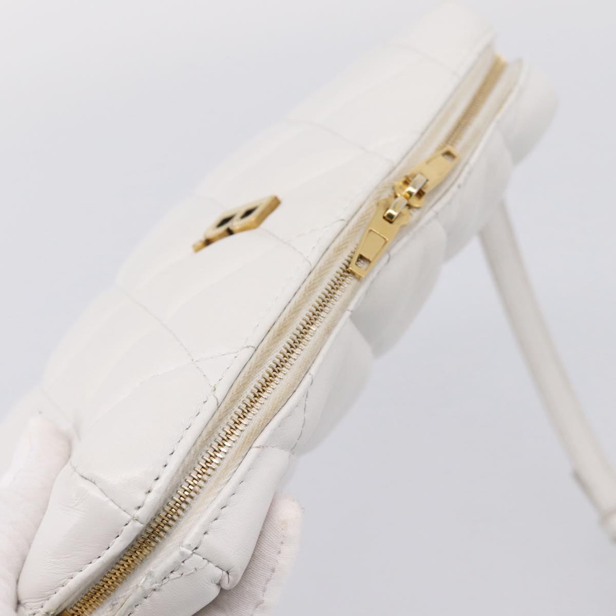 BALENCIAGA Camera Bag Shoulder Bag Leather White Gold 600325 Auth ep16124A