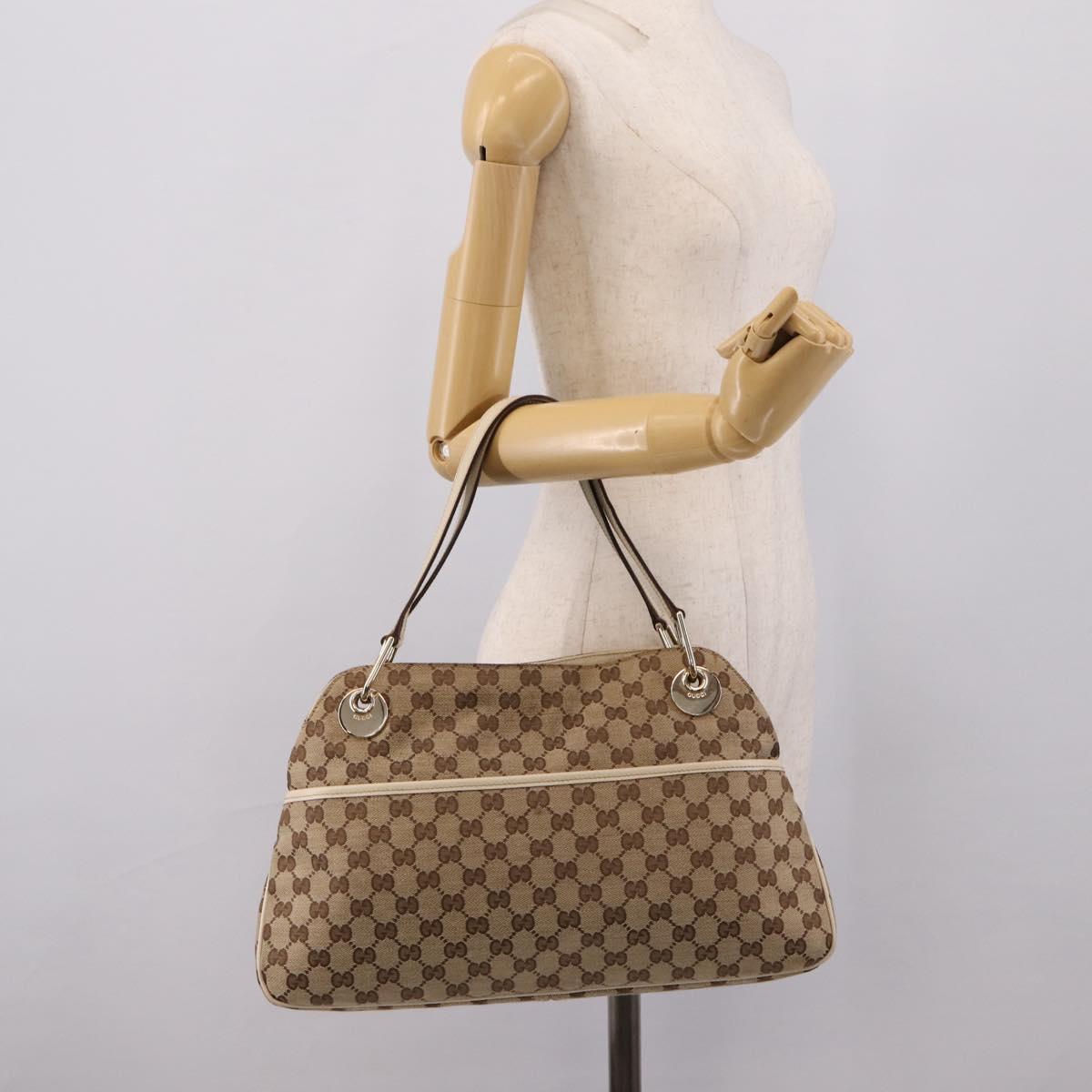 GUCCI GG Canvas Tote Bag Beige Gold 121023 Auth ep16127