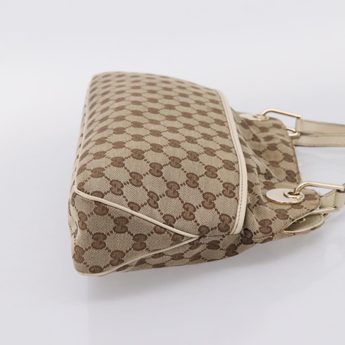 GUCCI GG Canvas Tote Bag Beige Gold 121023 Auth ep16127