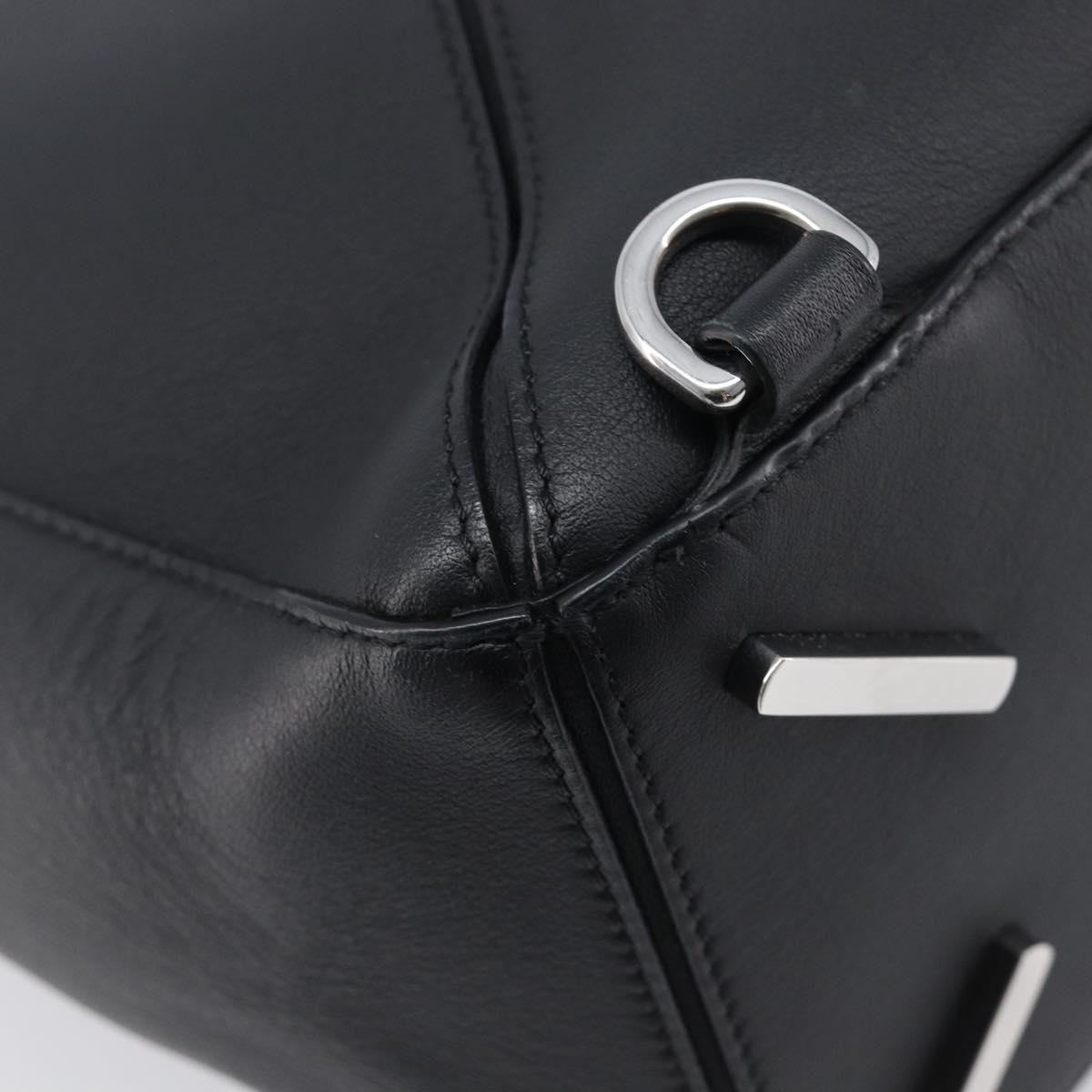 LOEWE Puzzle Bag Hand Bag Leather 2way Black Silver Auth ep16128M