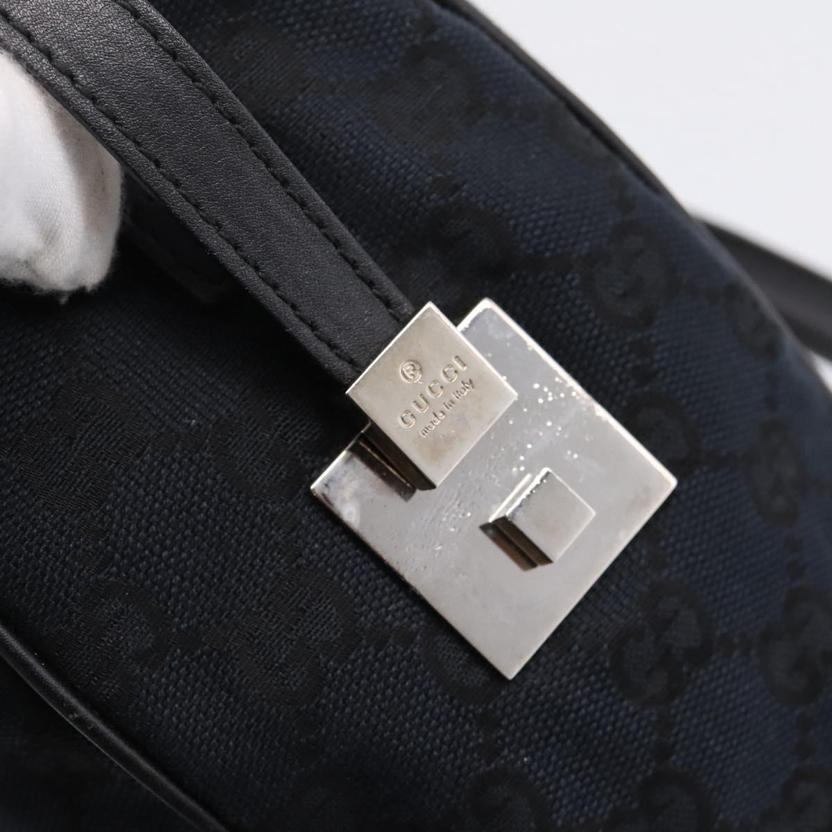 GUCCI GG Canvas Hand Bag Black Silver 000 0851 3754 Auth ep16134