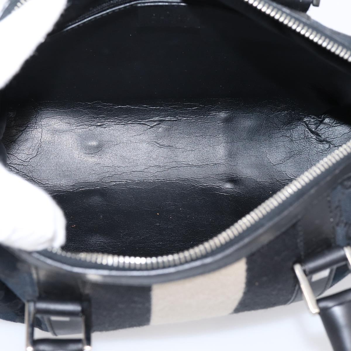 GUCCI GG Canvas Hand Bag Black Silver 000 0851 3754 Auth ep16134